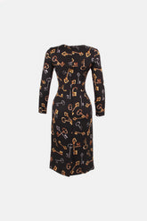 Dolce & Gabbana Anahtar Desenli Elbise Siyah - 36
